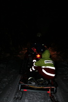 Potilas2 ja ensihoitaja lähtivät harjoituksen päätteeksi pienelle rekiretkelle.