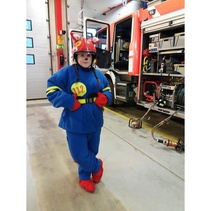 Aina iloinen Tulikettu oli myös paikalla koko päivän.