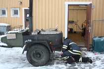 Kenttäkeitin m/29 jossa valmistettiin hernesoppaa päivän vieraille. Kiitoksia Korvenojan Ns:lle tykin lainasta.