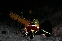 Potilas2 päätettiin laittaa rankalaudalle kuljetusta varten.